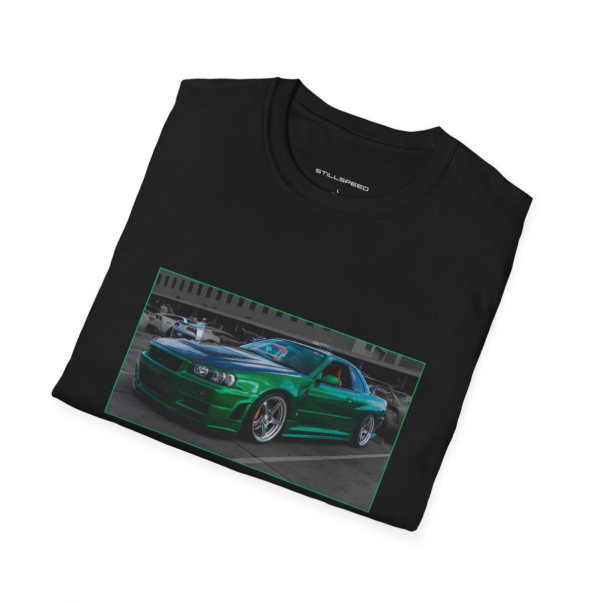 Nissan Skyline R34 spec sheet t-shirt by STILLSPEED