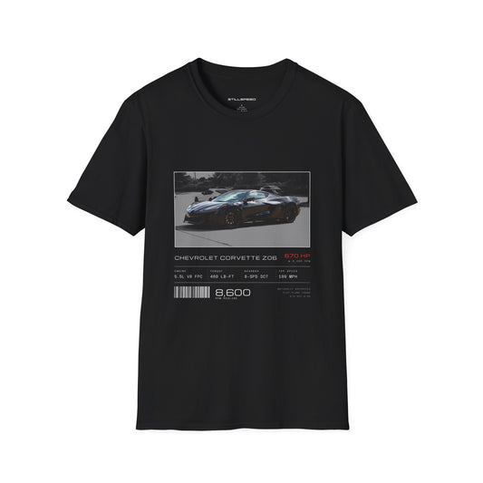Chevrolet Corvette C8 Z06 spec sheet t-shirt by STILLSPEED