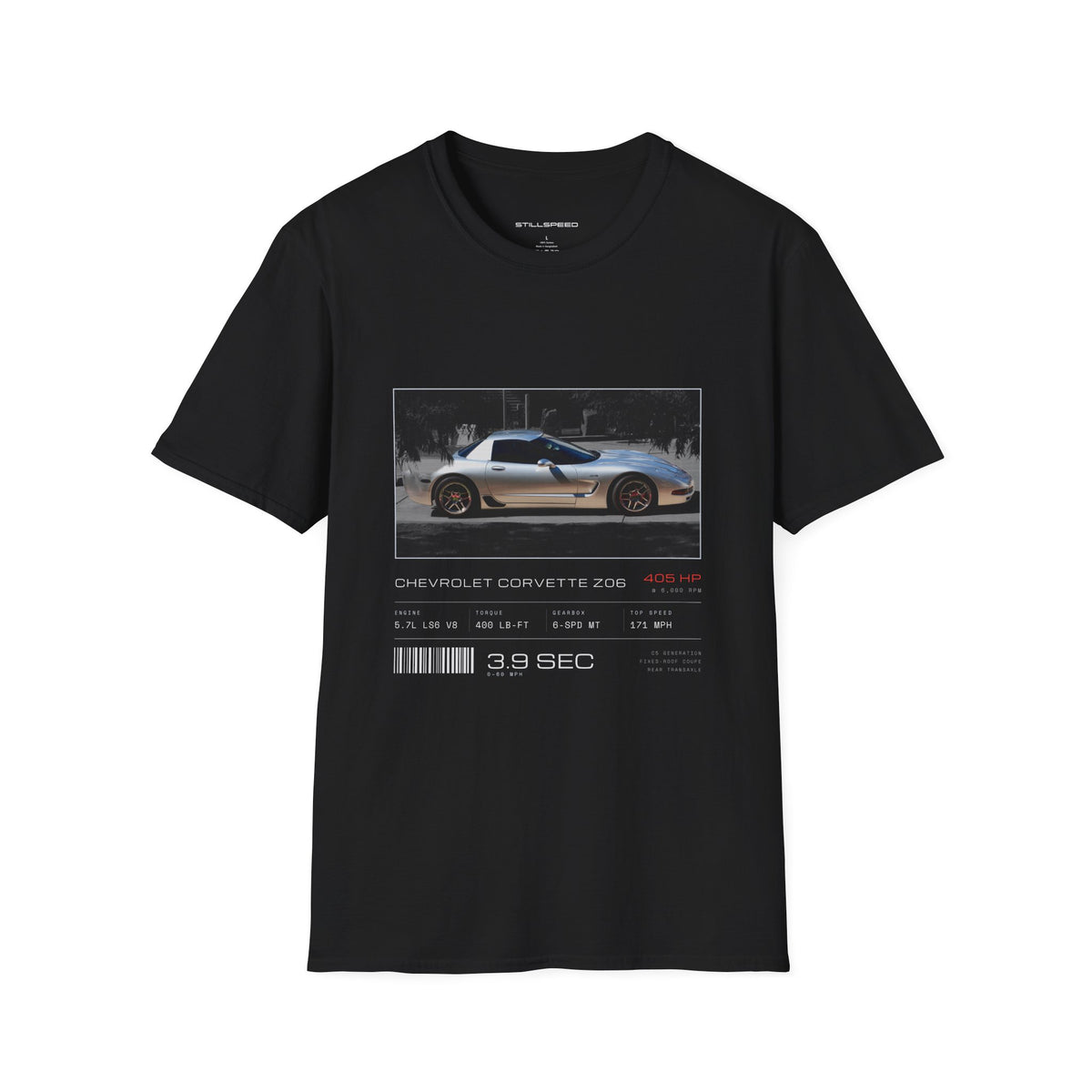 Chevrolet Corvette C5 Z06 spec sheet t-shirt by STILLSPEED