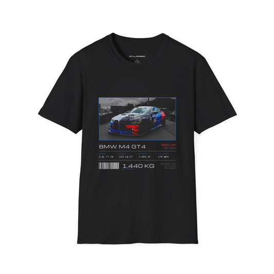 BMW M4 GT4 spec sheet t-shirt by STILLSPEED