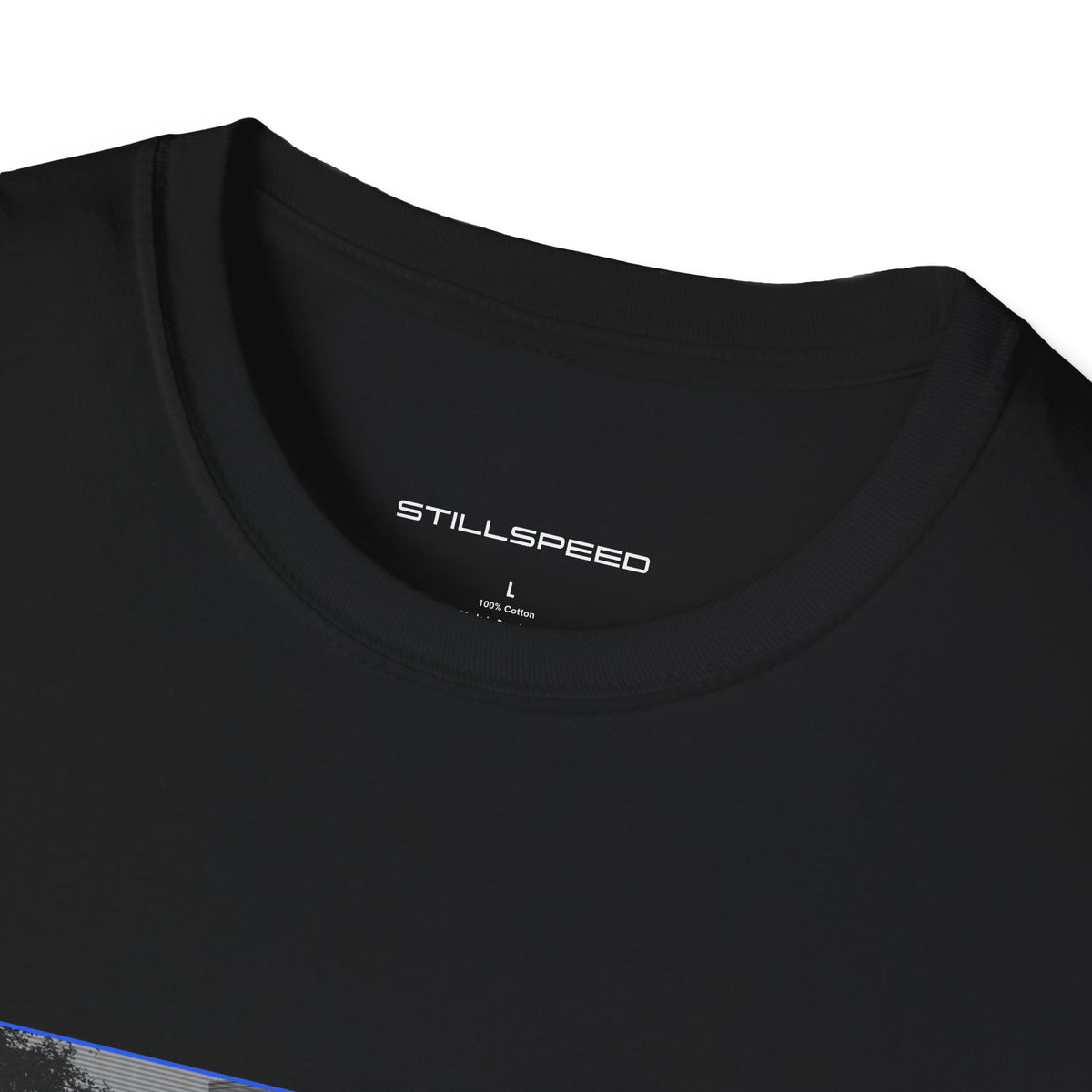 Blue McLaren 720S spec sheet t-shirt by STILLSPEED
